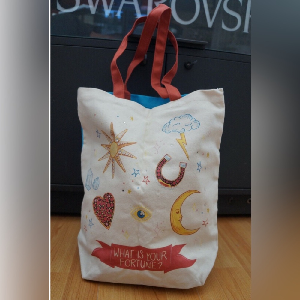 Swarovski What’s Your Fortune? Crystal Canvas Tote Bag Brand New